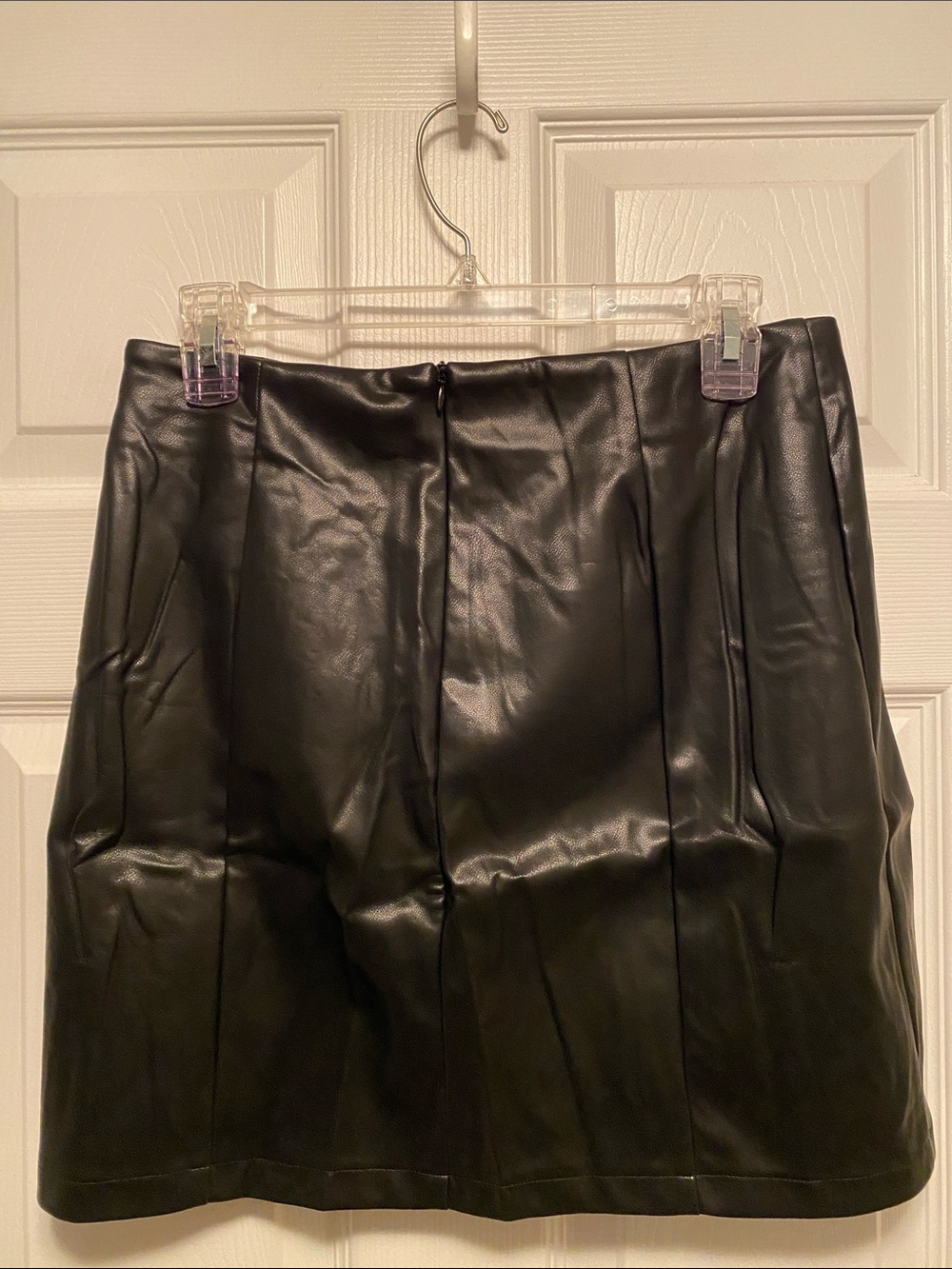 Lillusory Black Faux Leather Mini Skirt…size L - Picture 2 of 7